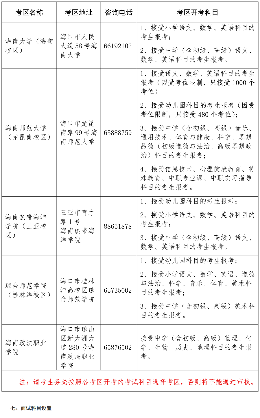 海南省中小学教师资格考试